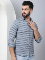 Striped Cotton Casual Shirt for Men-SF-964Grey