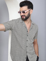 Self Design Cotton Casual Shirt for Men-SF-965Black