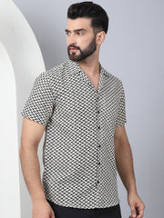 Self Design Cotton Casual Shirt for Men-SF-965Black