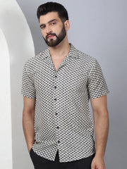 Self Design Cotton Casual Shirt for Men-SF-965Black