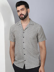 Self Design Cotton Casual Shirt for Men-SF-965Black