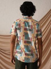 Printed Cuban Collar Casual Shirt for Men-SF-971Multi