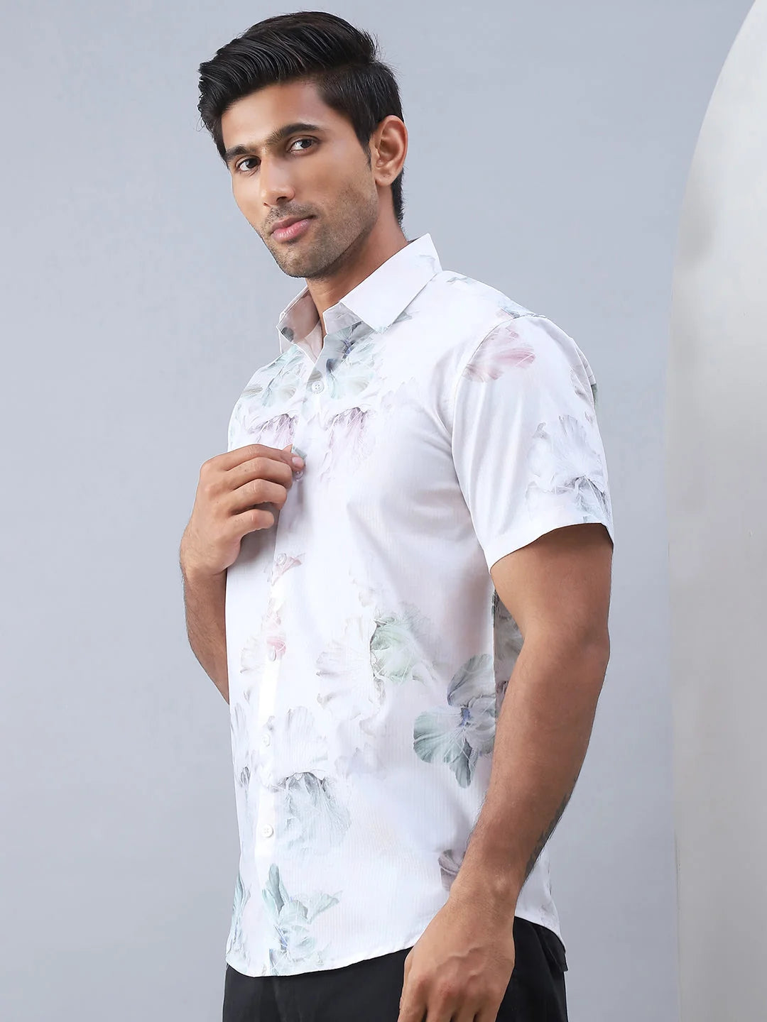 Green Printed Mens Shirt - Cotton Shirt for Casual Style