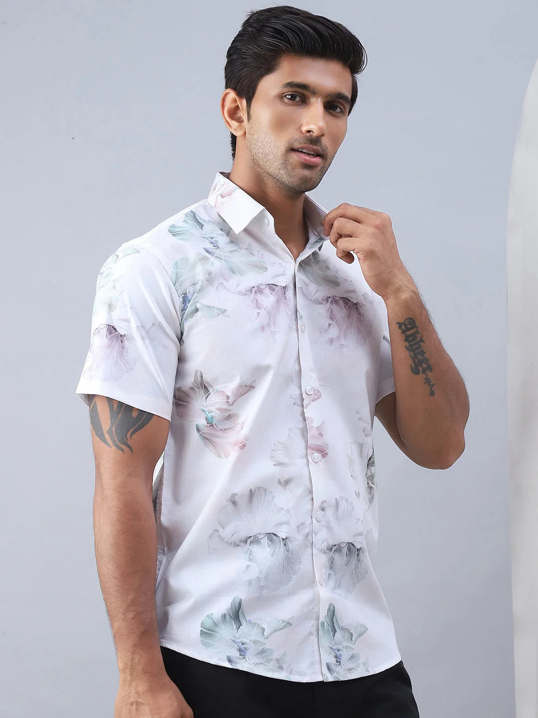 Green Printed Mens Shirt - Cotton Shirt for Casual Style