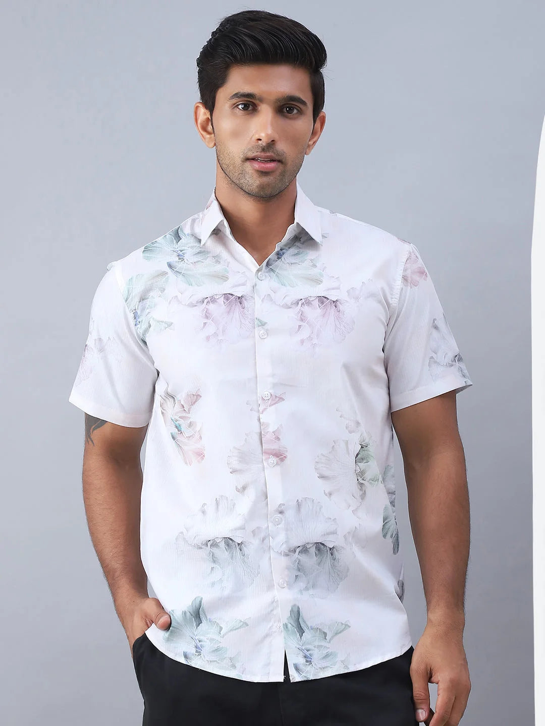 Green Printed Mens Shirt - Cotton Shirt for Casual Style