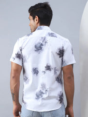 Printed Cotton Casual Shirt For Men-SF-973Grey