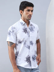 Printed Cotton Casual Shirt For Men-SF-973Grey
