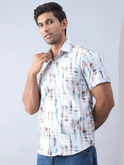 Printed Cotton Casual Shirt For Men-SF-973Multi