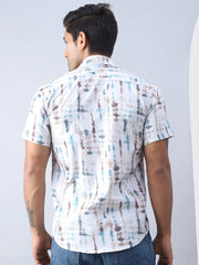 Printed Cotton Casual Shirt For Men-SF-973Multi