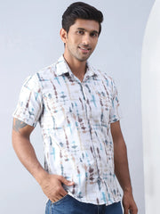 Printed Cotton Casual Shirt For Men-SF-973Multi