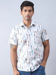 Printed Cotton Casual Shirt For Men-SF-973Multi