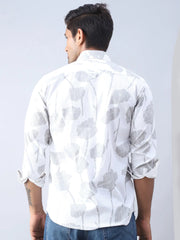 Printed Cotton Casual Shirt For Men-SF-976Off-White