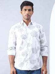 Printed Cotton Casual Shirt For Men-SF-976Off-White