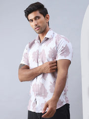 Printed Cotton Casual Shirt For Men-SF-977Magenta