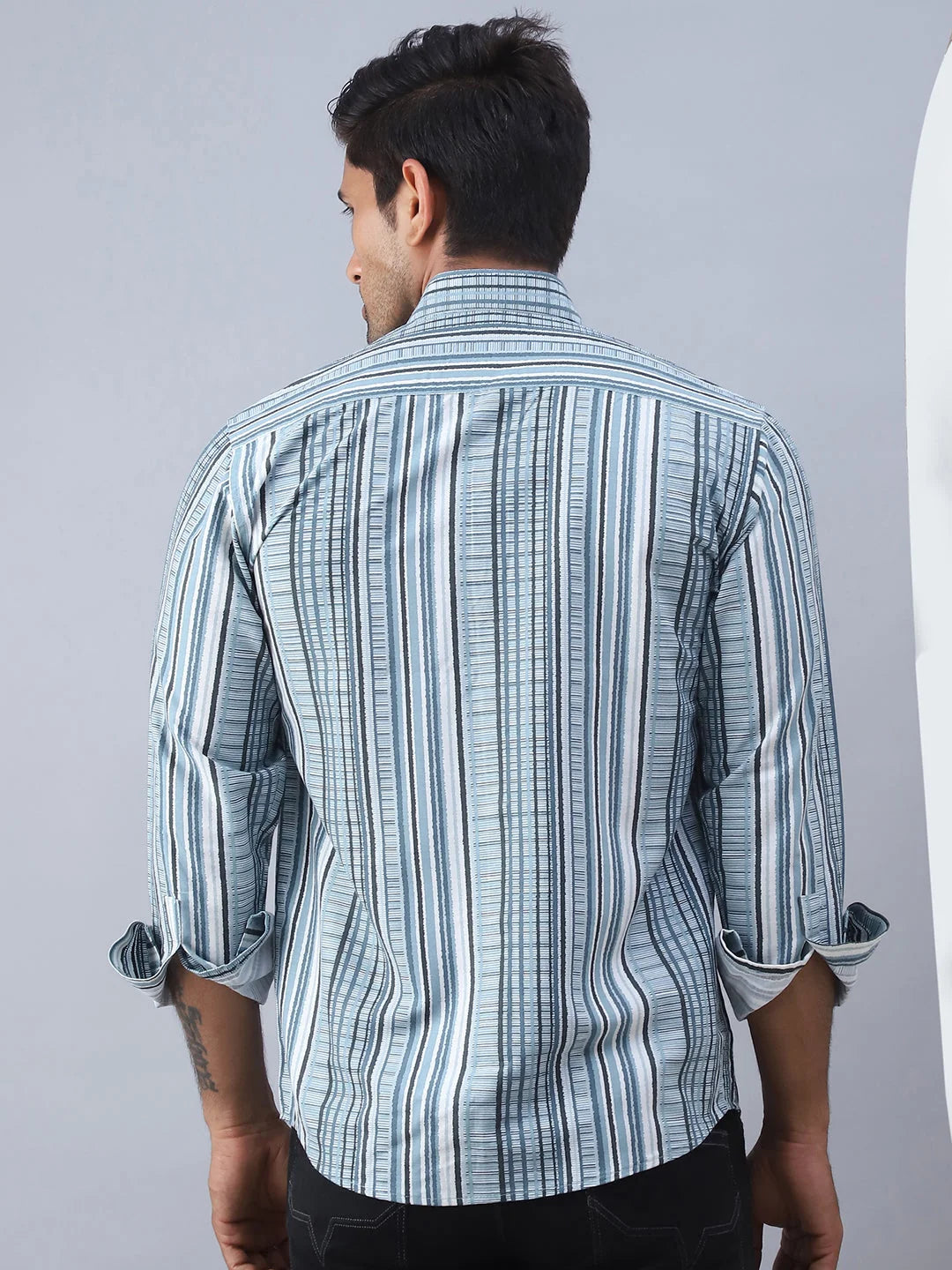 Striped Cotton Mens Shirt - Blue Casual Shirt | Shop Now
