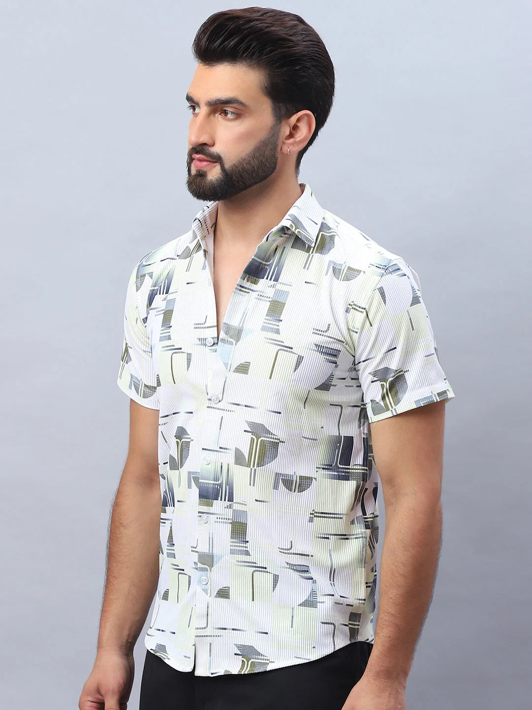 Lime Printed Mens Shirt - Trendy Cotton Casual Shirt for Men