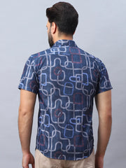Printed Casual Shirt for Men-SF-981Navy
