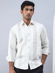 Striped Casual Shirt for Men-SF-982Cream