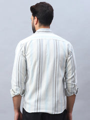 Striped Casual Shirt for Men-SF-982Off-White