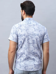 Abstract Printed Casual Shirt for Men-SF-984Blue