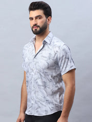 Abstract Printed Casual Shirt for Men-SF-984Light-Grey