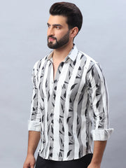 Printed Cotton Casual Shirt For Men-SF-986Grey