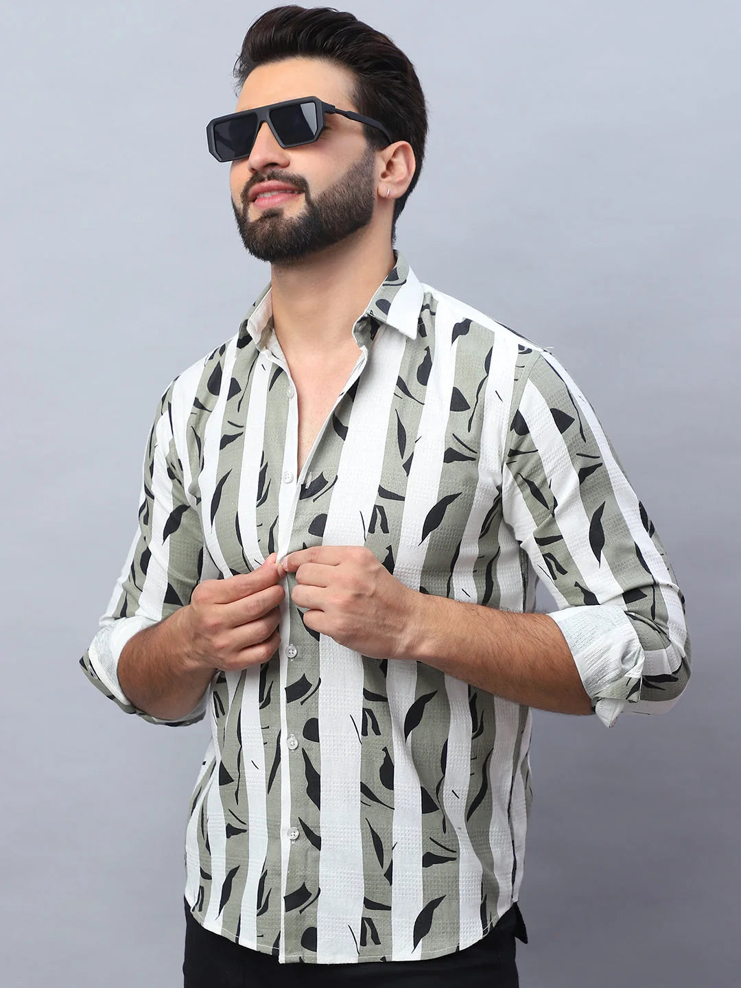 Mens Printed Cotton Shirt - Casual Shirt - SF-986Pista