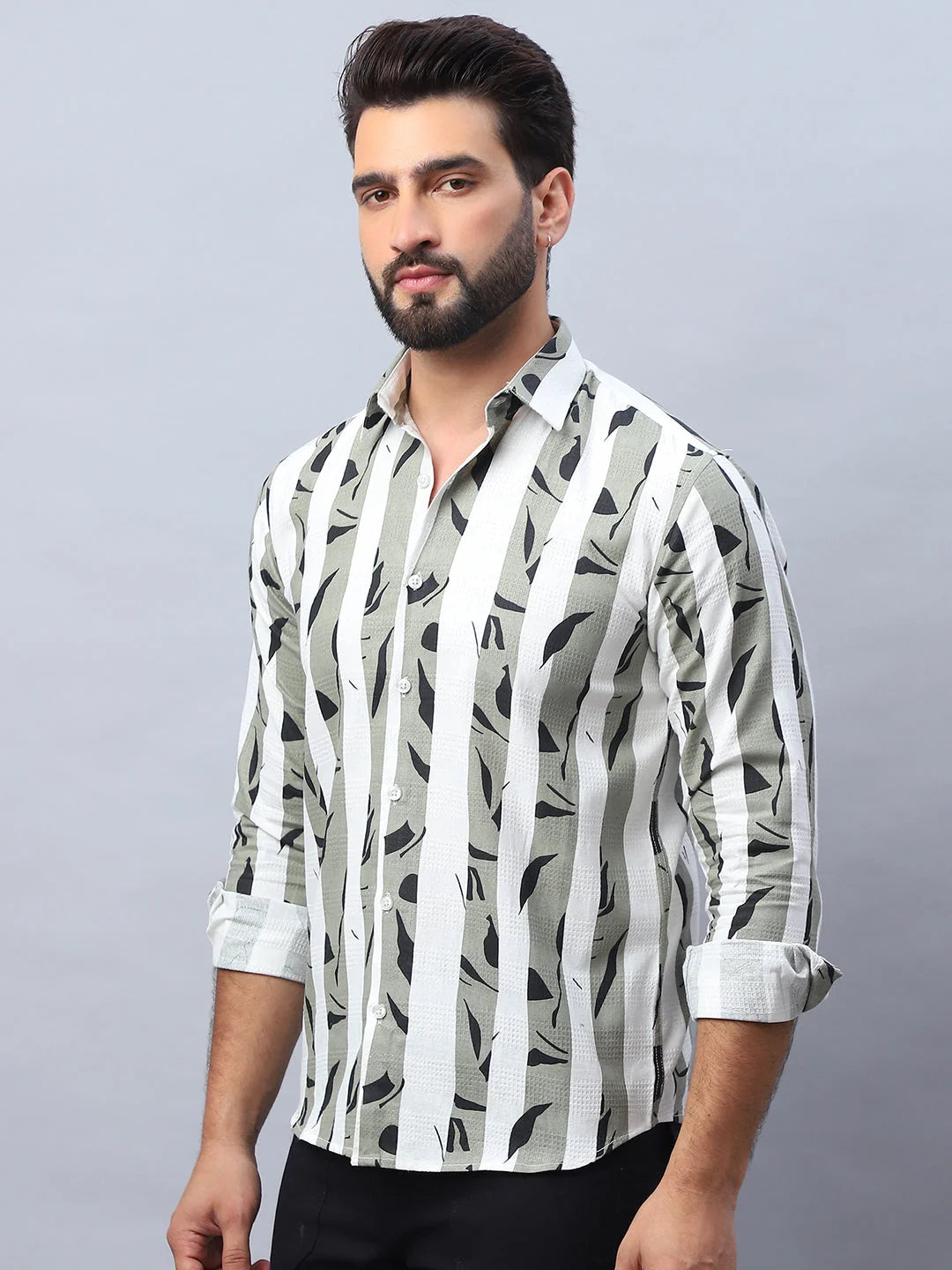 Mens Printed Cotton Shirt - Casual Shirt - SF-986Pista