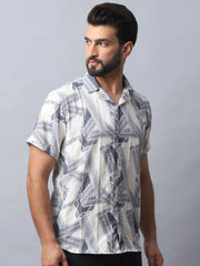 Abstract Printed Casual Shirt for Men-SF-987Grey