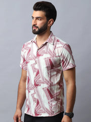 Abstract Printed Casual Shirt for Men-SF-987Red