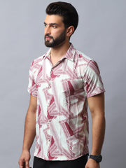 Abstract Printed Casual Shirt for Men-SF-987Red