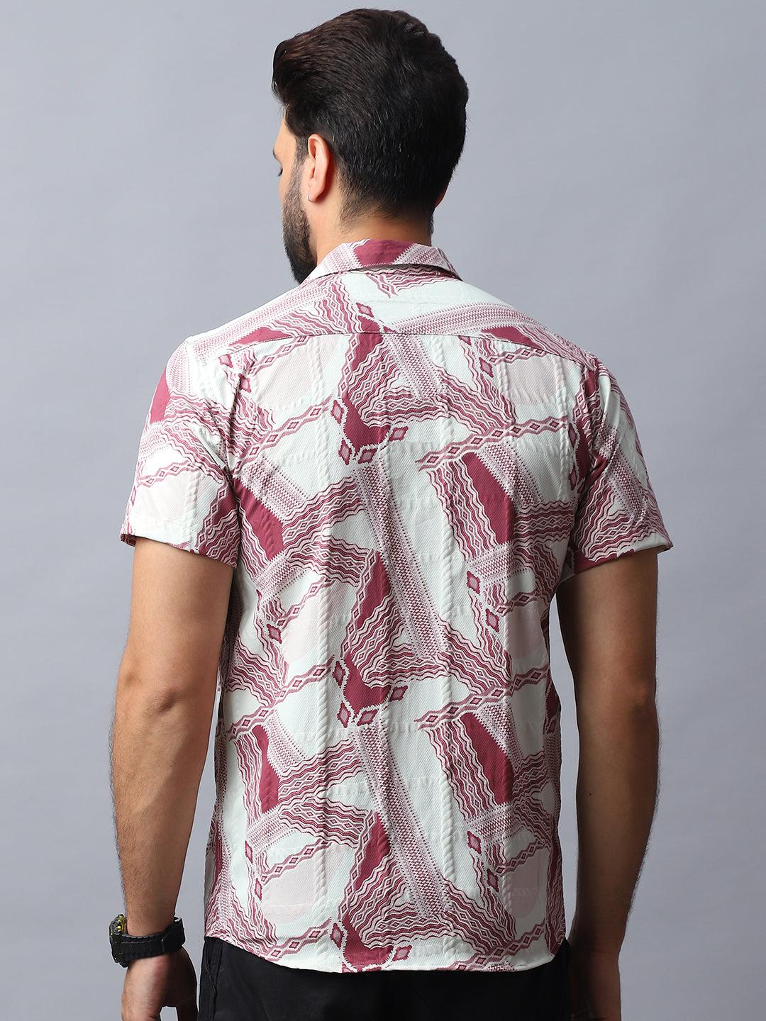Red Abstract Printed Mens Shirt - Cotton Casual Shirt