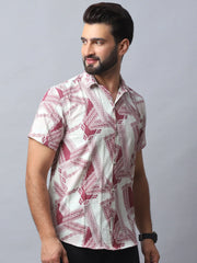 Abstract Printed Casual Shirt for Men-SF-987Red
