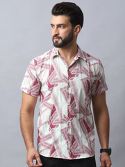 Abstract Printed Casual Shirt for Men-SF-987Red