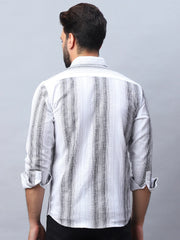 Striped Cotton Casual Shirt for Men-SF-990Grey