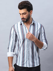 Striped corduroy Casual Shirt for Men-SF-991Brown