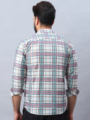 Checked corduroy Casual Shirt for Men-SF-991Coral