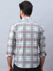 Checked corduroy Casual Shirt for Men-SF-991Coral