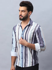 Striped corduroy Casual Shirt for Men-SF-991Dark-Grey