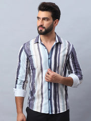 Striped corduroy Casual Shirt for Men-SF-991Dark-Grey