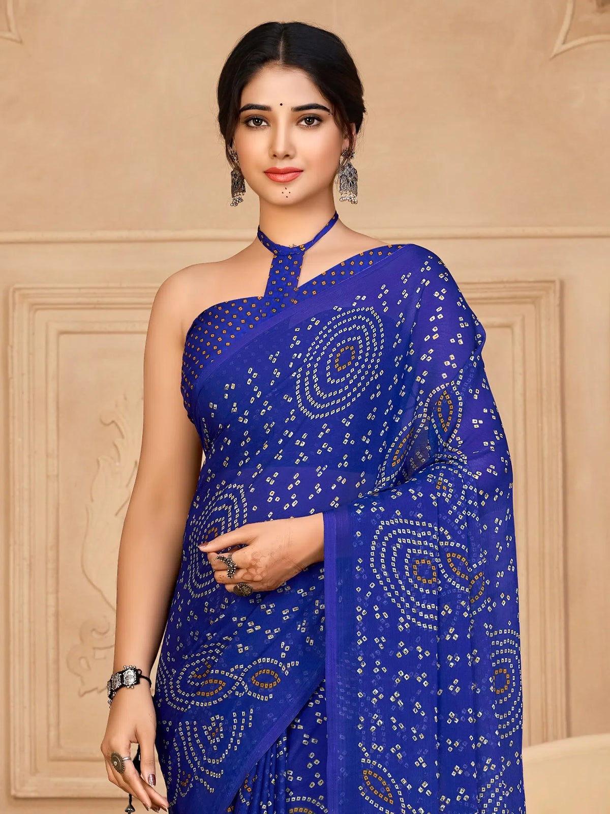 Women's Organza White Printed Designer Saree With Blouse Piece-SANKARI204
