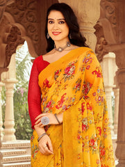 Women's Pashmina Navy Blue Digital Print Designer Saree With Blouse Piece-KSMRP901