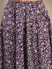 Stylum Women's Purple Ethnic Printed Cotton Ethnic Top With Skirt (STPURPLESARAS)