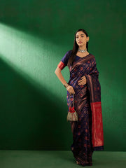 Womens Fashion Ethnic Navy Blue Color Sarees-MLSHWSA1272NBL0ONE