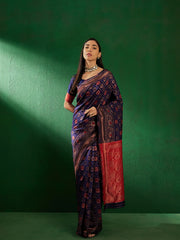 Womens Fashion Ethnic Navy Blue Color Sarees-MLSHWSA1272NBL0ONE