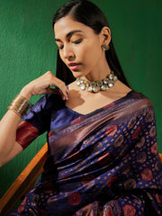 Womens Fashion Ethnic Navy Blue Color Sarees-MLSHWSA1272NBL0ONE