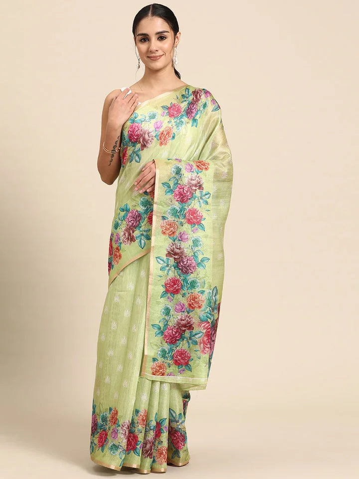 Blooming Cotton Saree - Indian Sarees for Women