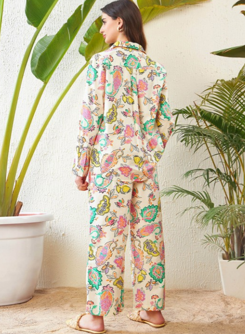 Paisley Shirt & Lounge Pants Suit Set | Indian Suits for Women