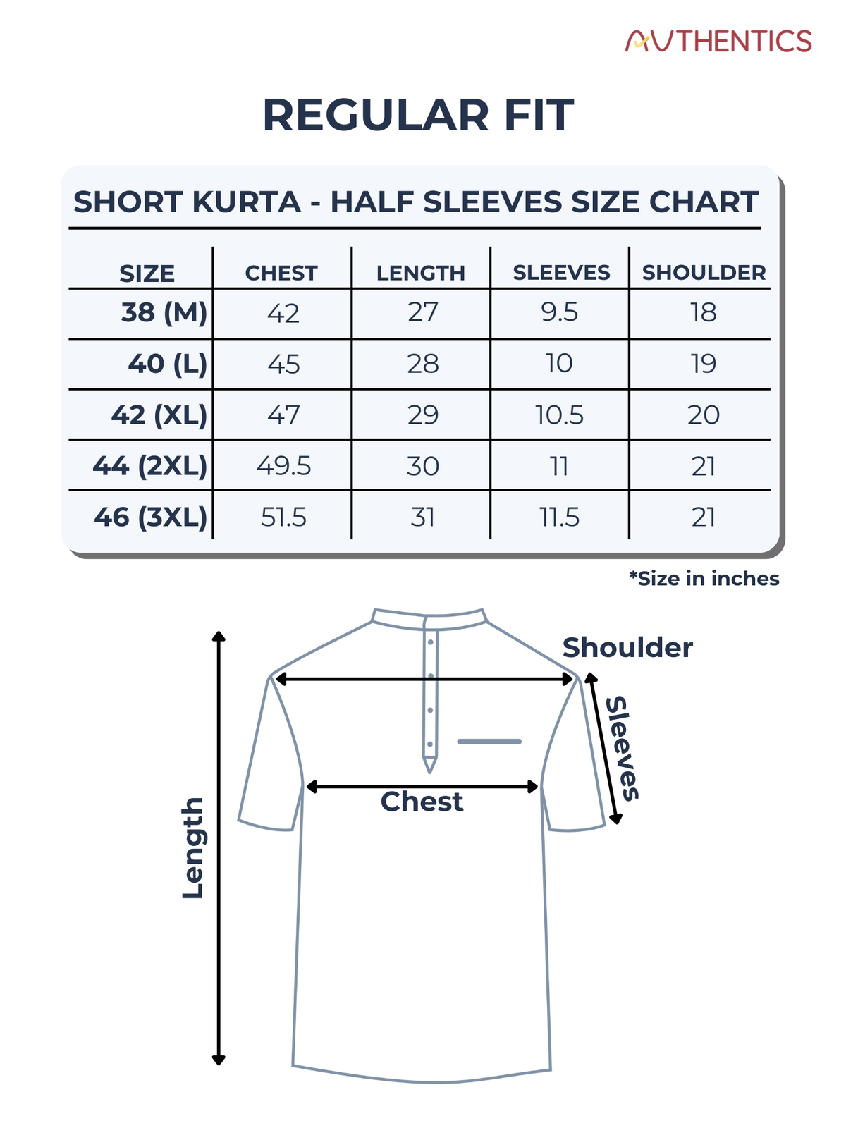 Cotton Short Kurta for Men - Navy Blue | SHAVFLOMAR