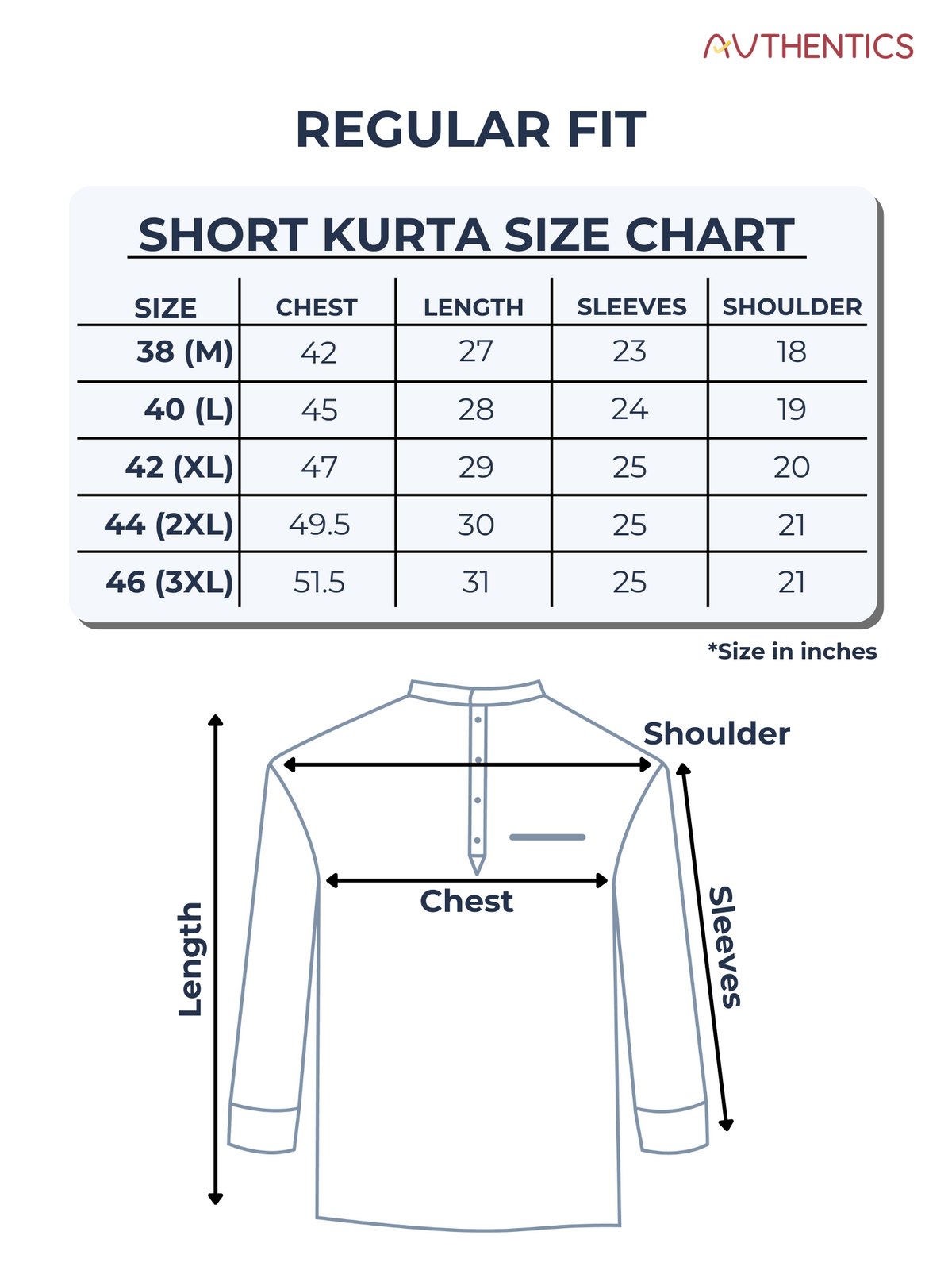 Cotton Short Kurta for Men - Blue | SKRECBBLU3